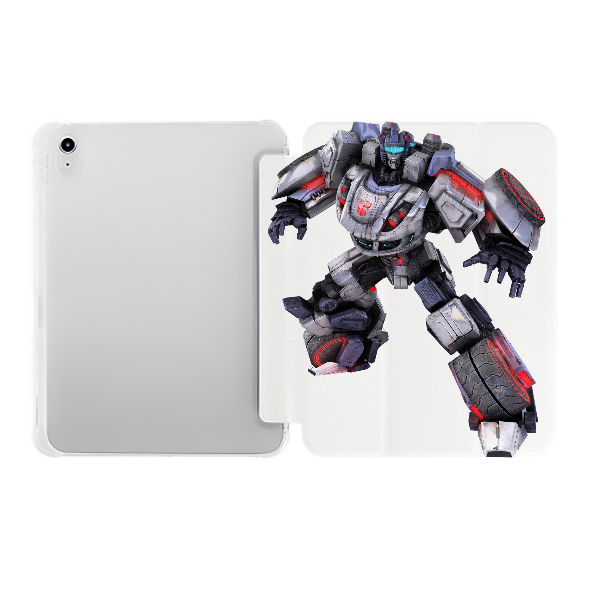 （画像用） Transformers トランスフォーマー IPad ケース ペン収納付き 三つ折りスタンド PUレザー×シリコン 対応機種9.5/10.5/10.9インチ